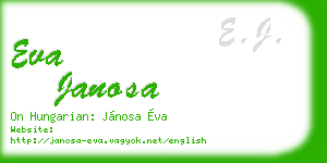 eva janosa business card