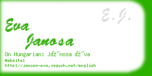 eva janosa business card